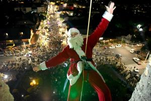 Chegada do Papai Noel de Rapel